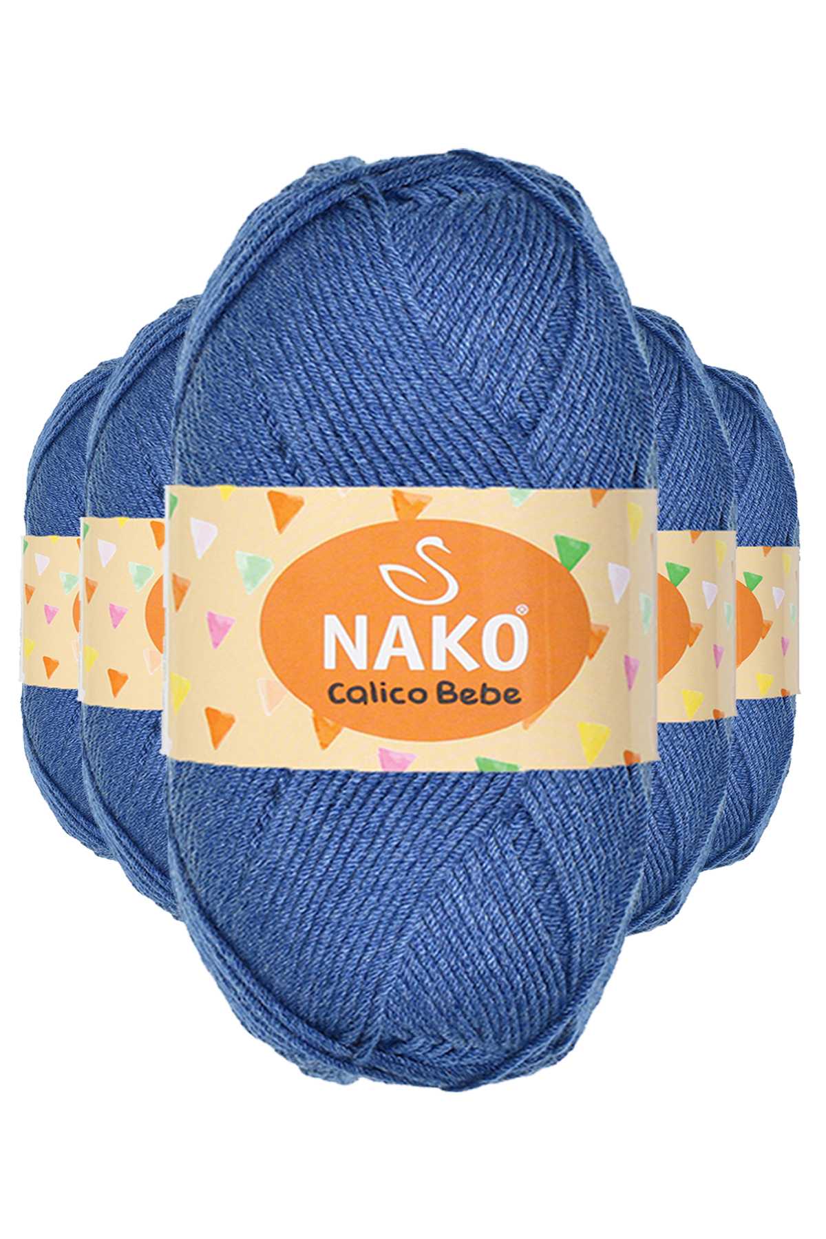 5 Adet Calico Bebe Pamuklu Bebek Ve Battaniye Örgü Ipi 2859 Denim Mavi